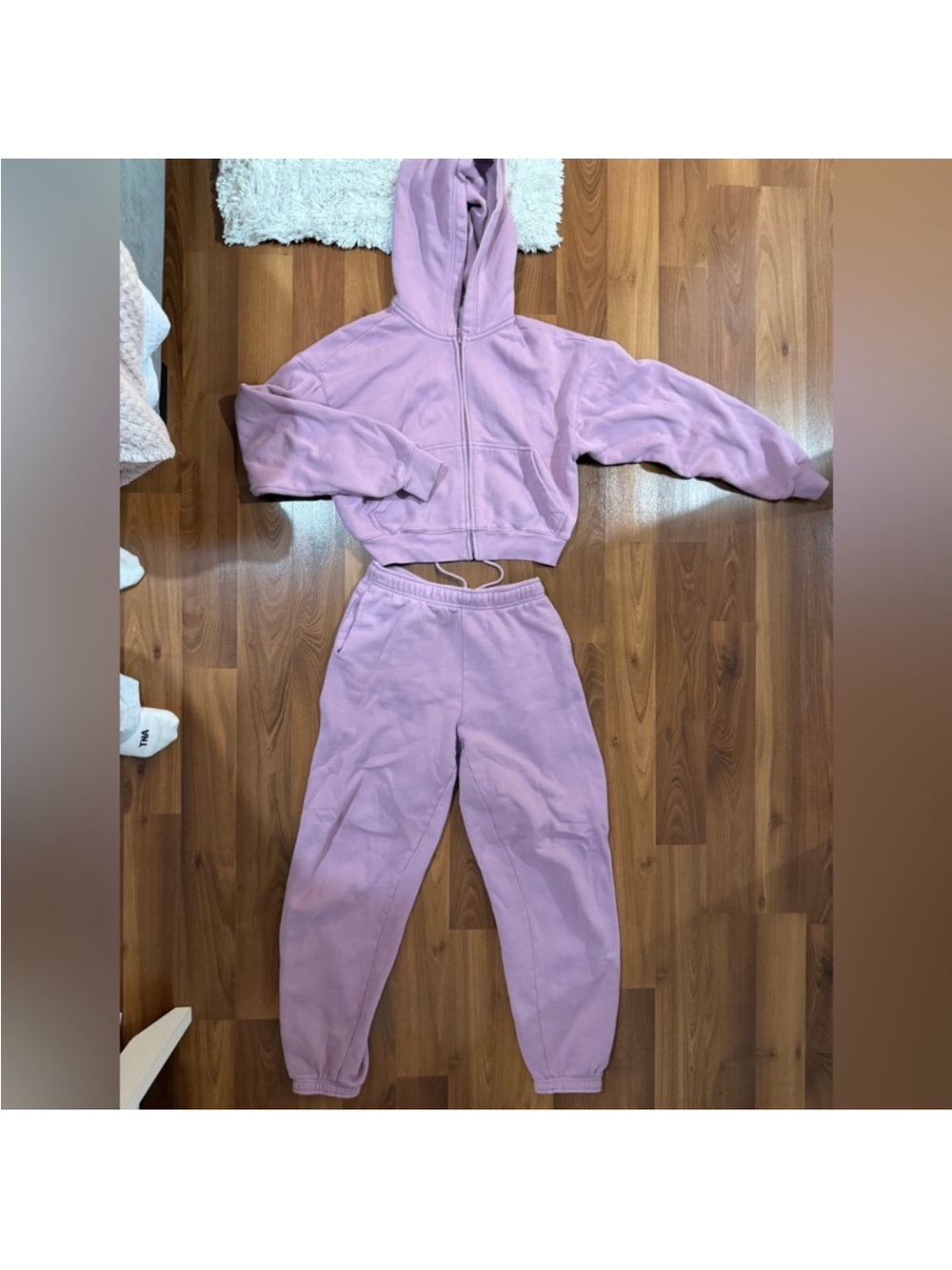 Aritzia TNA Boyfriend Cropped Hoodie and Mega Sweatpants Set